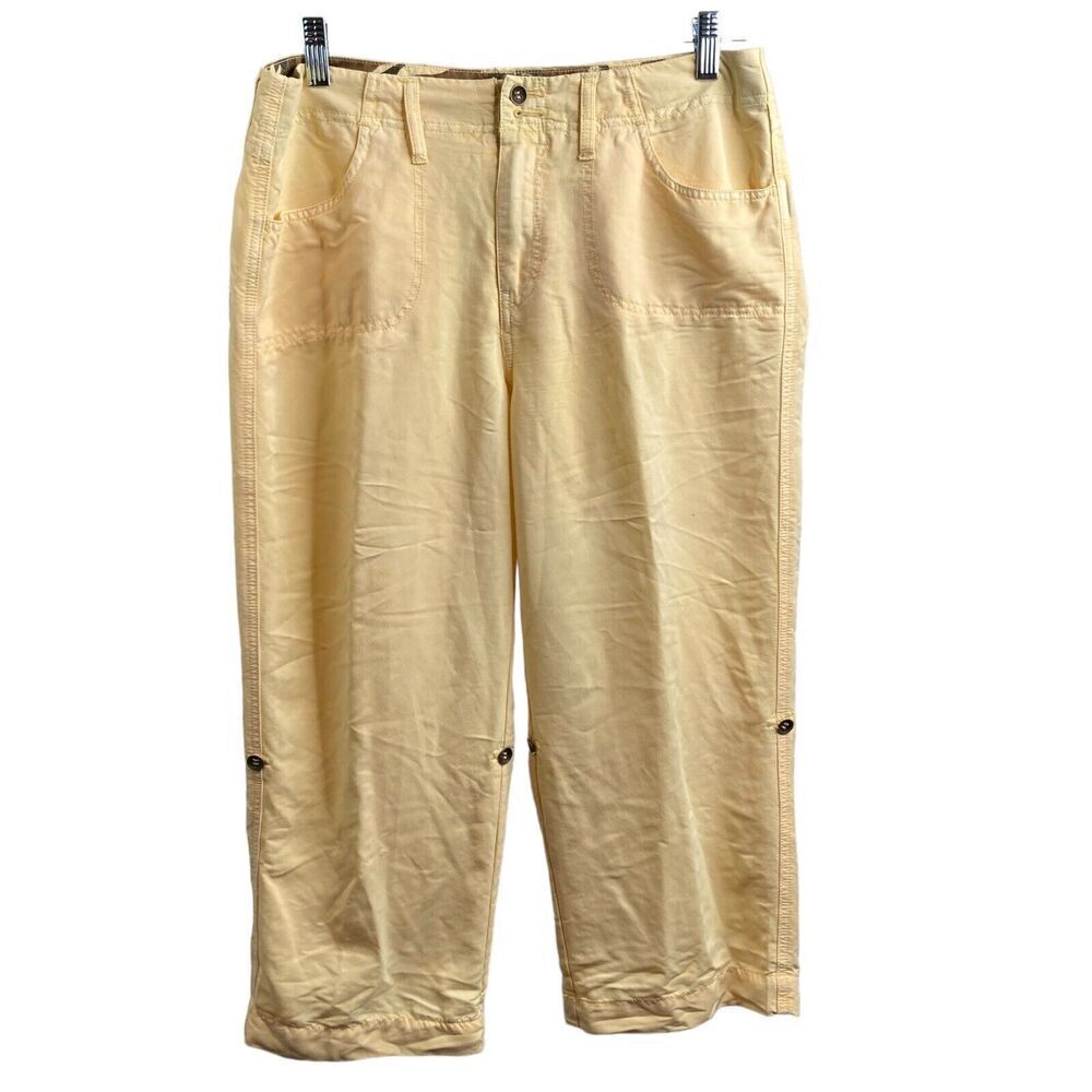 Khakis Women's Yellow Cropped Pants Size 10 Lightweight Summer Beachy